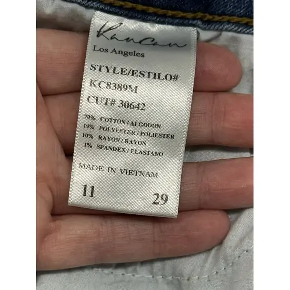 Kancan Womens Size 11 29 Estilo High Rise Distress Button Fly Jeans Medium‎ Wash - Picture 6 of 9